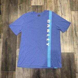 Oakley Shirt Mens 2XL Blue Short Sleeve Logo Spell out Tee
